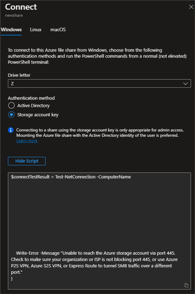 Azure SMB File Share – ITBiz